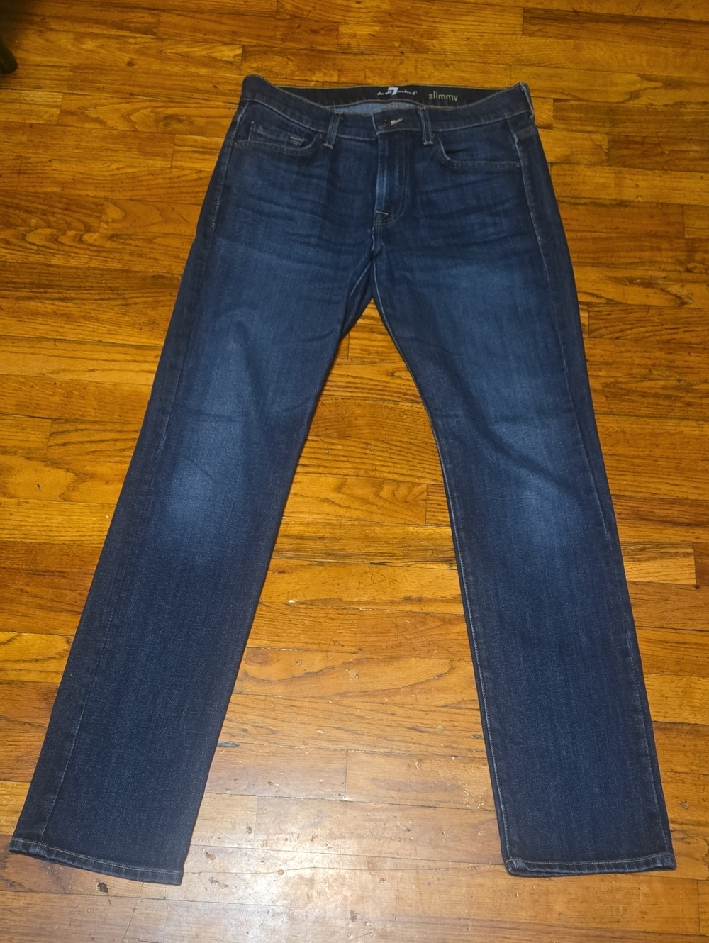 7 For All Mankind Jeans Men's 31 X 33 Blue Slimmy Slim Fit Denim Casual Classic